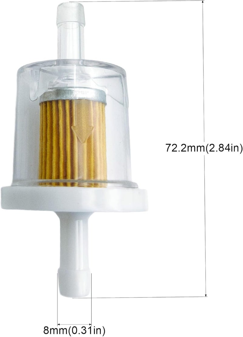 Strongthium 3x 691035 1/4" Inline Fuel Gas Filter Compatible with Briggs and Stratton Engines BS-84001895 Toro Craftsman MTD Snapper Lawn Tractor Generator with Fuel Clamps - Image 2